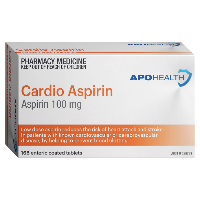 APO HEALTH Cardio Aspirin 100mg Blister Pack 168 Tablets