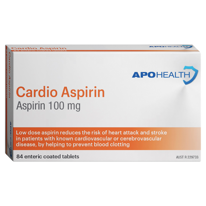 APO HEALTH Cardio Aspirin 100mg Blister Pack 84 Tablets