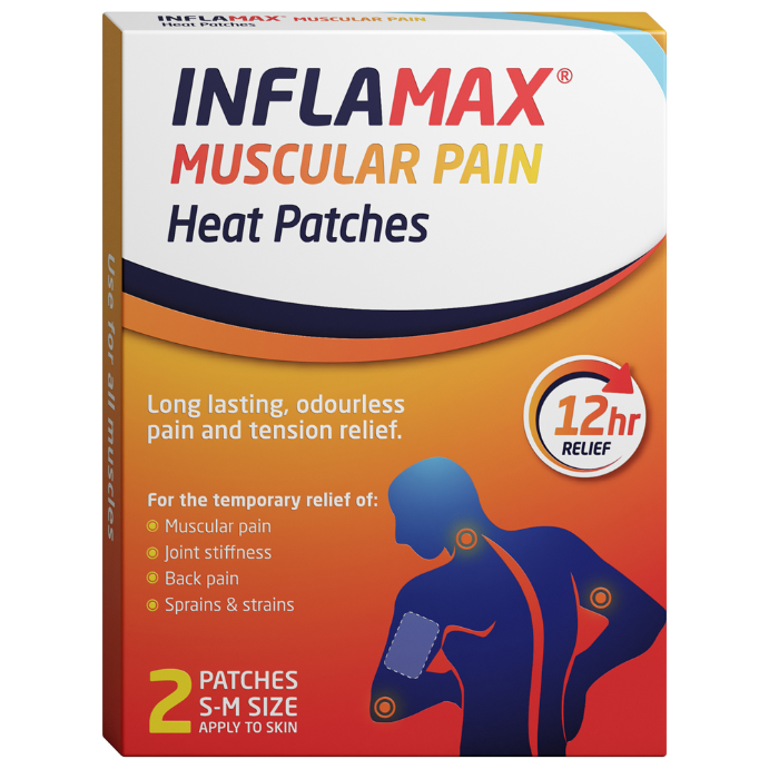 Inflamax Muscular Pain Heat Patches S-M Size 2 Pack