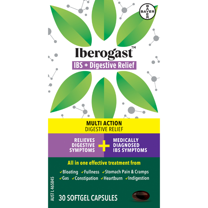 IBEROGAST IBS + Digestive Relief 30 Capsules