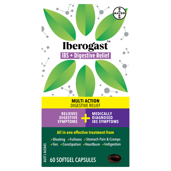 IBEROGAST IBS + Digestive Relief 60 Capsules