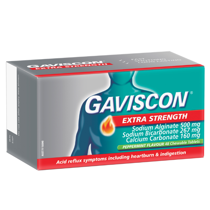 Gaviscon Extra Strength Peppermint Flavour 48 Chewable Tablets