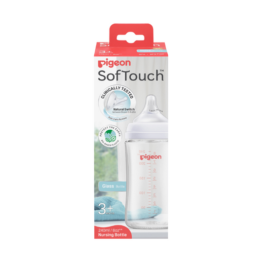Pigeon SofTouch Glass Bottle 3+ Months 240mL
