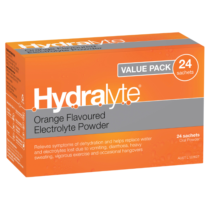 Hydralyte Orange Flavoured Electrolyte Powder Value Pack 24 Pack