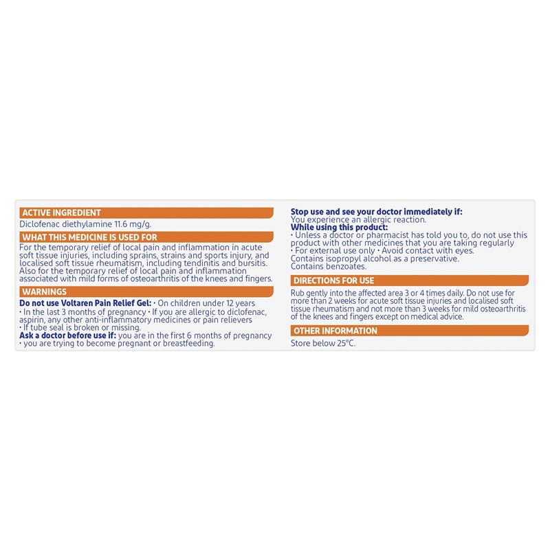 Voltaren Pain Relief Gel 50g - Fast-Acting Targeted Relief for Muscle Pain & Inflammation