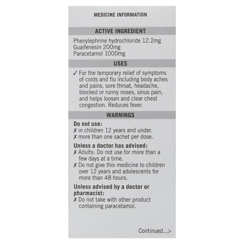 Lemsip Max Cold & Flu Multi Relief Hot Drink Lemon 10 Pack