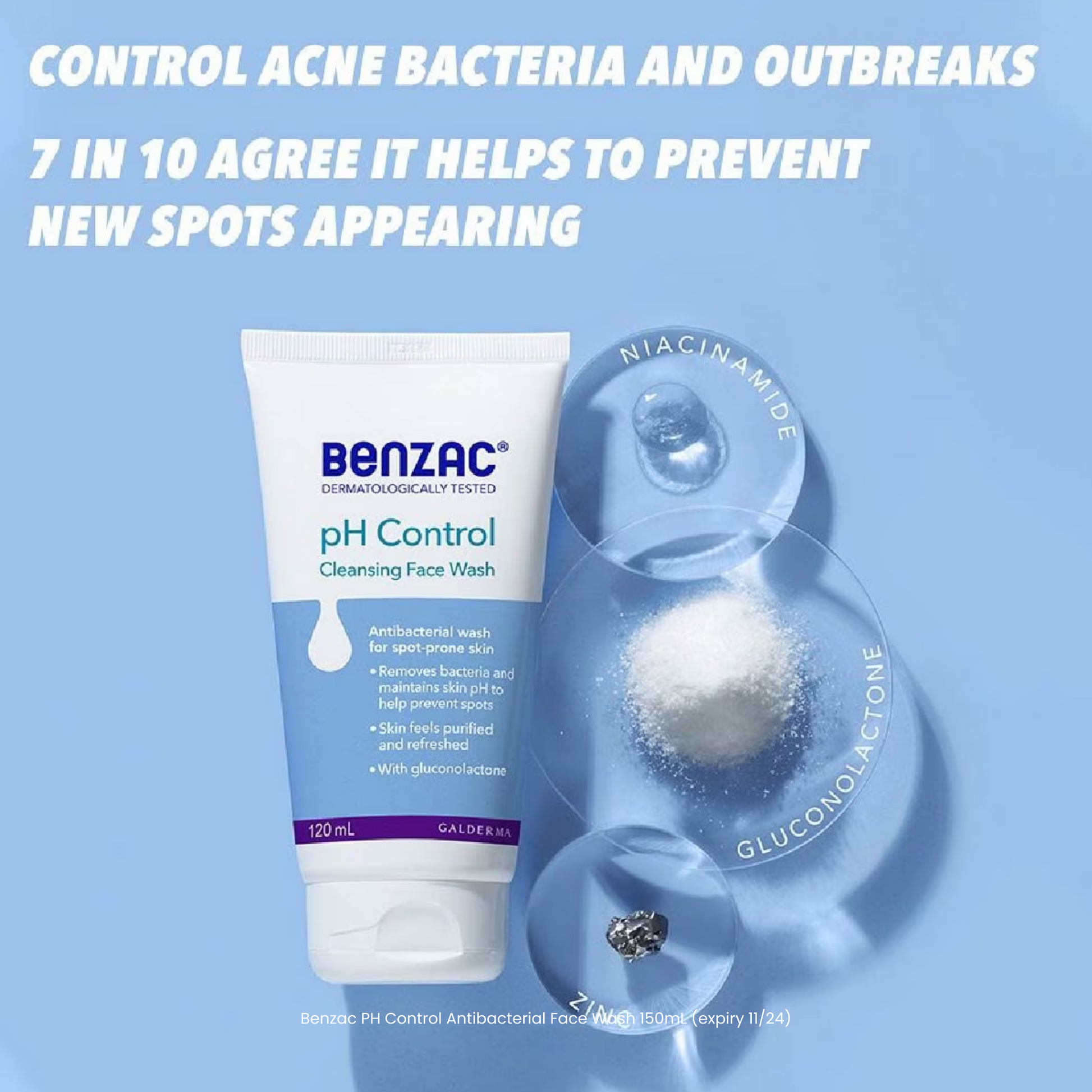 Benzac PH Control Antibacterial Face Wash 150m - STELLAR PHARMACY