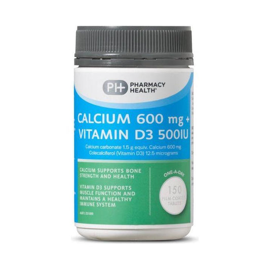 PHarmacy health CALCIUM 600MG + VIT D3 500IU 150 TABS