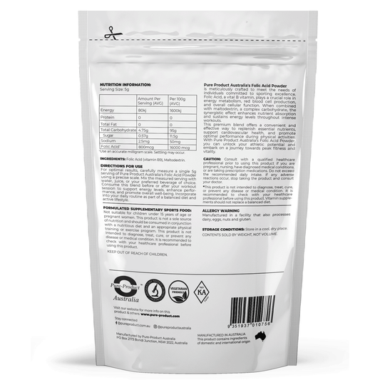 FOLIC ACID (Vitamin B9) Powder - 800mcg