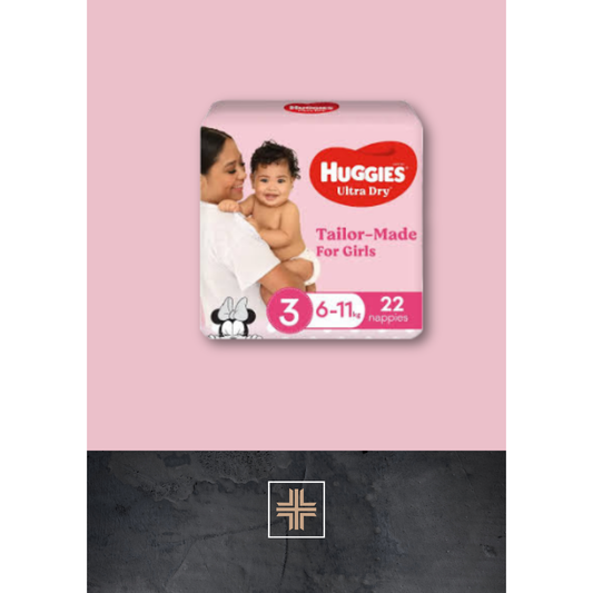 Huggies Ultra Dry For Girls Crawler Size 3, 6-11kg 22 Nappies