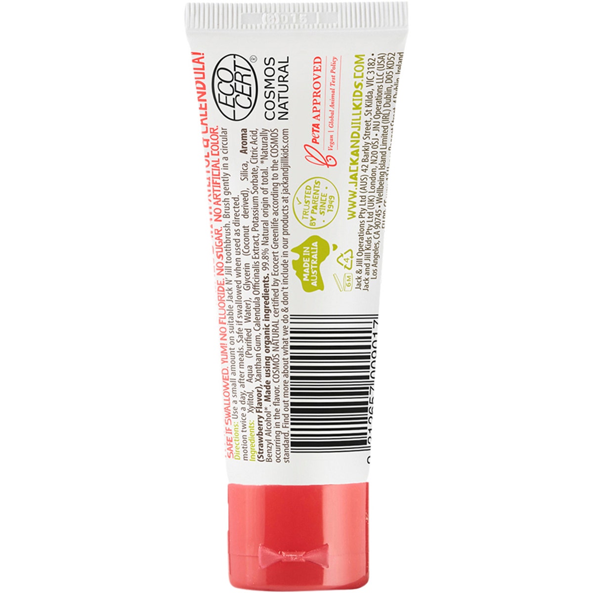 Jack N' Jill Toothpaste Children Strawberry Fluoride Free 50g - STELLAR PHARMACY