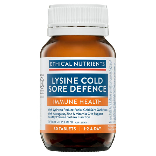 Ethical Nutrients Lysine Cold Sore Defence 30 Tablets