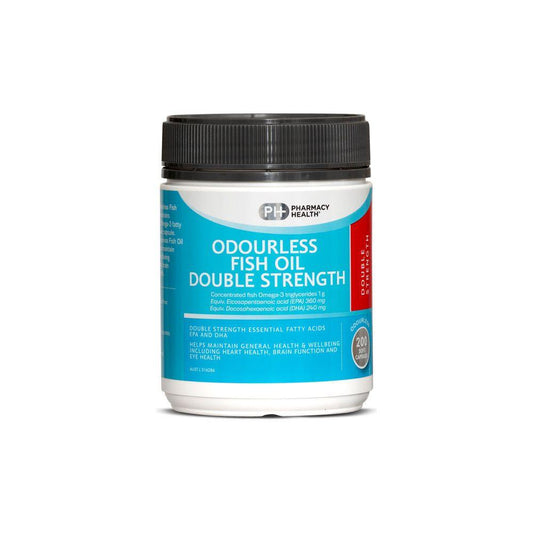 Pharmacy health ODOURLESS FISH OIL DOUBLE STRENGTH 200 CAPSULES