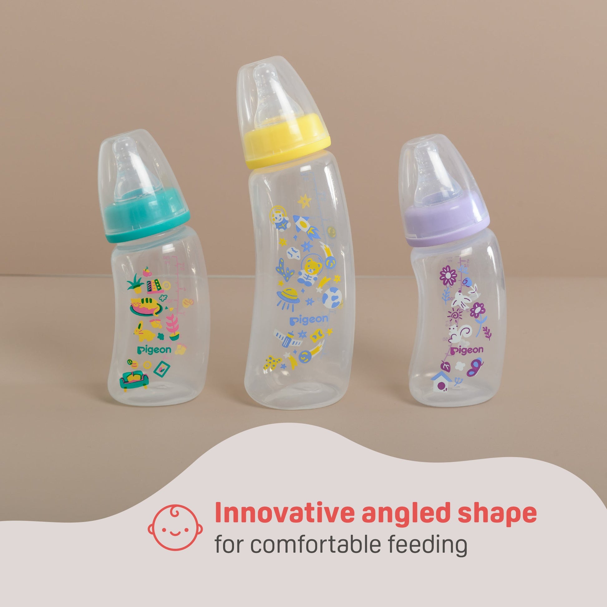 PIGEON FLEXIBLE CURVE BOTTLE PP BEACH 250ML