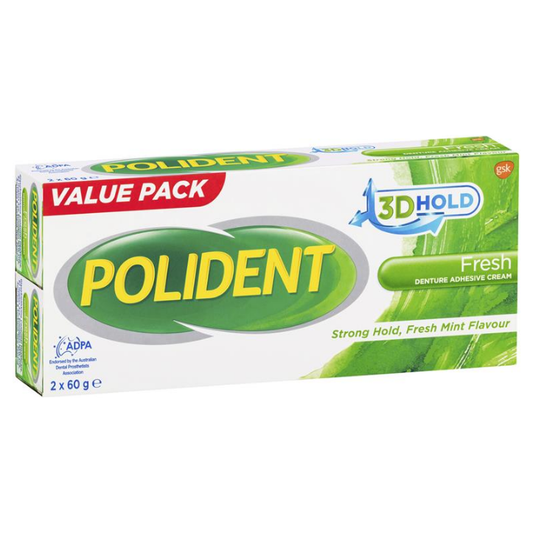 Polident Denture Adhesive Cream 2 x 60g Pack - STELLAR PHARMACY