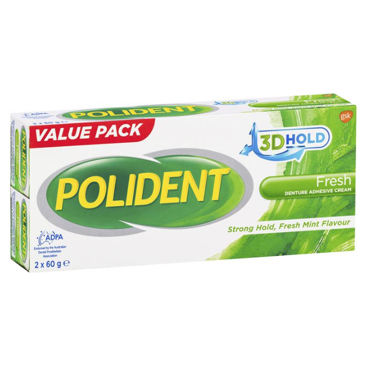 Polident Denture Adhesive Cream 2 x 60g Pack - STELLAR PHARMACY