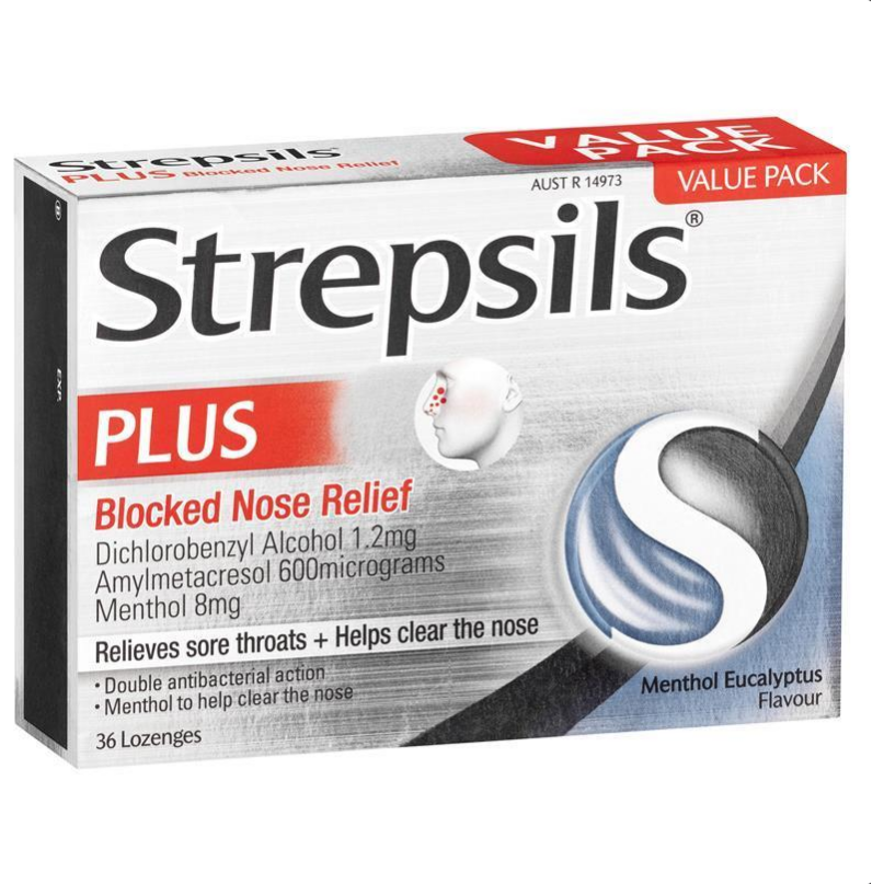 Strepsils Plus Blocked Nose Relief 36 Lozenges - STELLAR PHARMACY