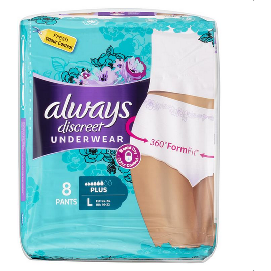 Always Discreet Pants 6 Drop Large 8 Pack for Bladder Leaks
