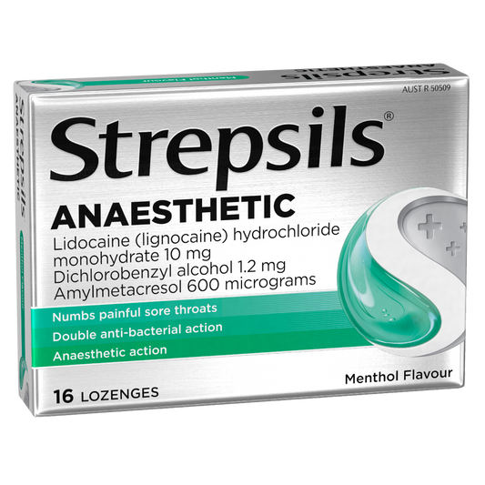 Strepsils Anaesthetic Lozenges Menthol 16 Pack - STELLAR PHARMACY