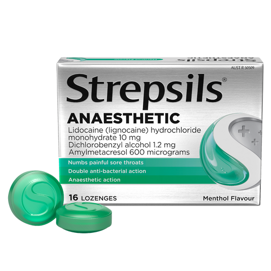 Strepsils Anaesthetic Lozenges Menthol 16 Pack - STELLAR PHARMACY