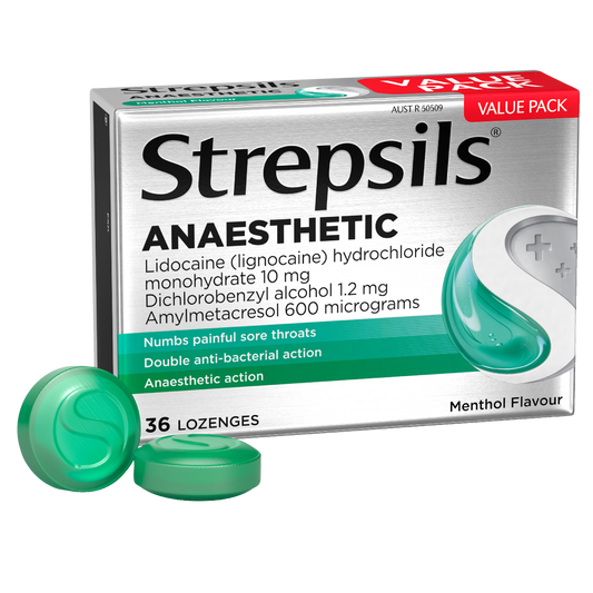 Strepsils Anaesthetic Lozenges Menthol 36 Pack - STELLAR PHARMACY