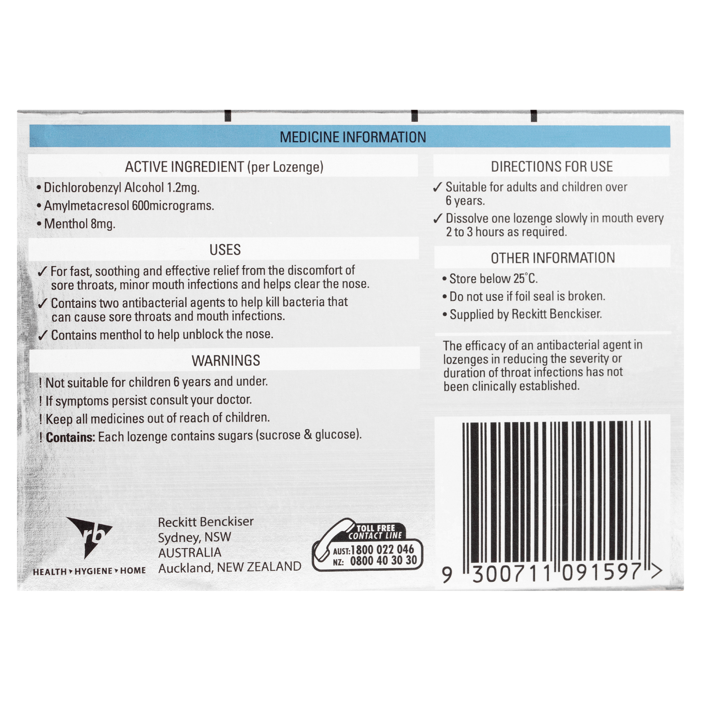 Strepsils Plus Blocked Nose Relief Menthol Eucalyptus 36 Pack - STELLAR PHARMACY