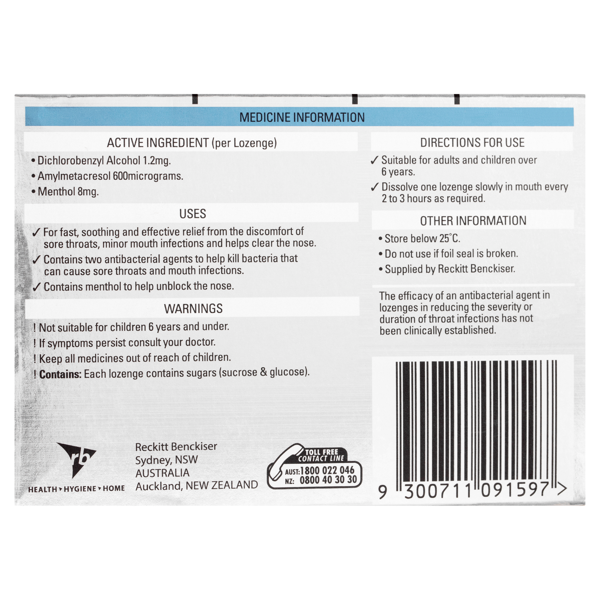 Strepsils Plus Blocked Nose Relief Menthol Eucalyptus 36 Pack - STELLAR PHARMACY