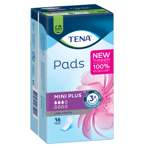Tena Pads Mini Plus Long Length Pads 16PK