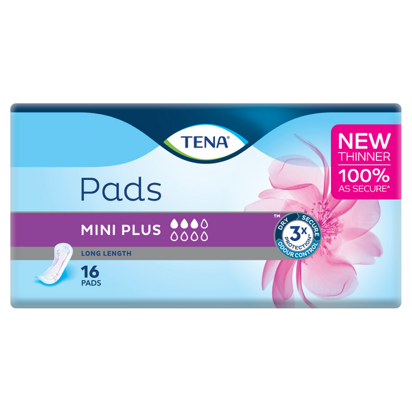 Tena Pads Mini Plus Long Length Pads 16PK