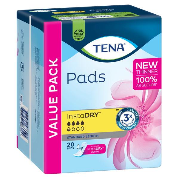 TENA PAD INSTADRY STANDARD LENGTH 20PK
