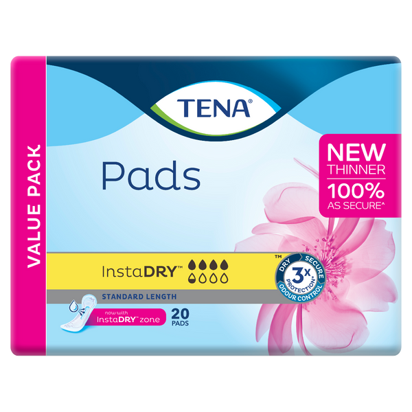TENA PAD INSTADRY STANDARD LENGTH 20PK