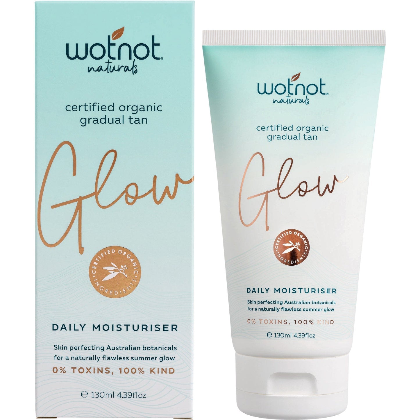Wotnot Naturals Glow Certified Organic Gradual Tan Everyday Lotion 130ml