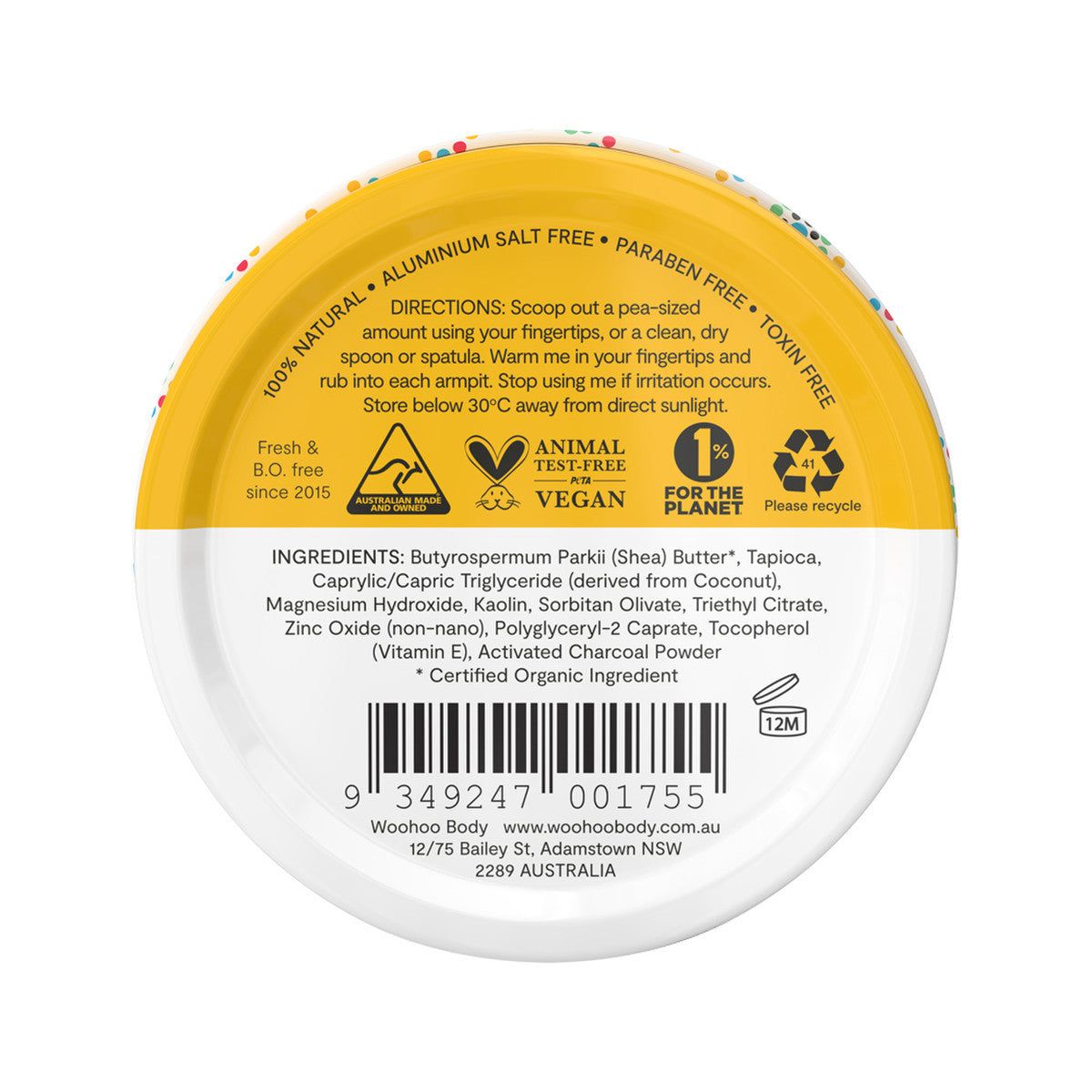 Woohoo Deodorant Paste Mellow (Sensitive) Tin 60g