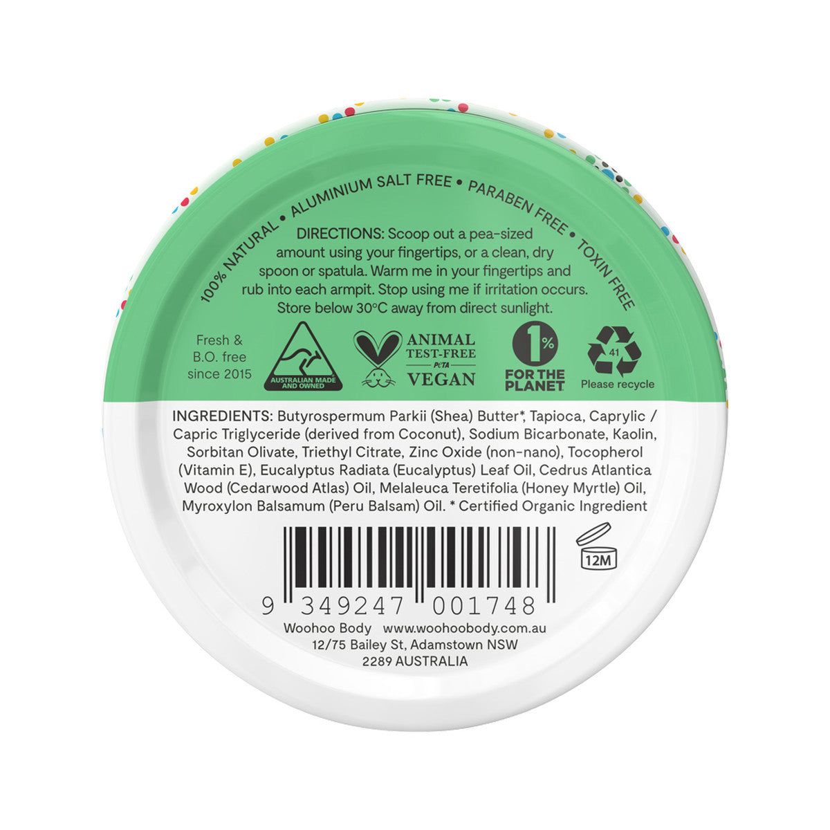 Woohoo Deodorant Paste Wild (Extra Strength Unisex) Tin 60g