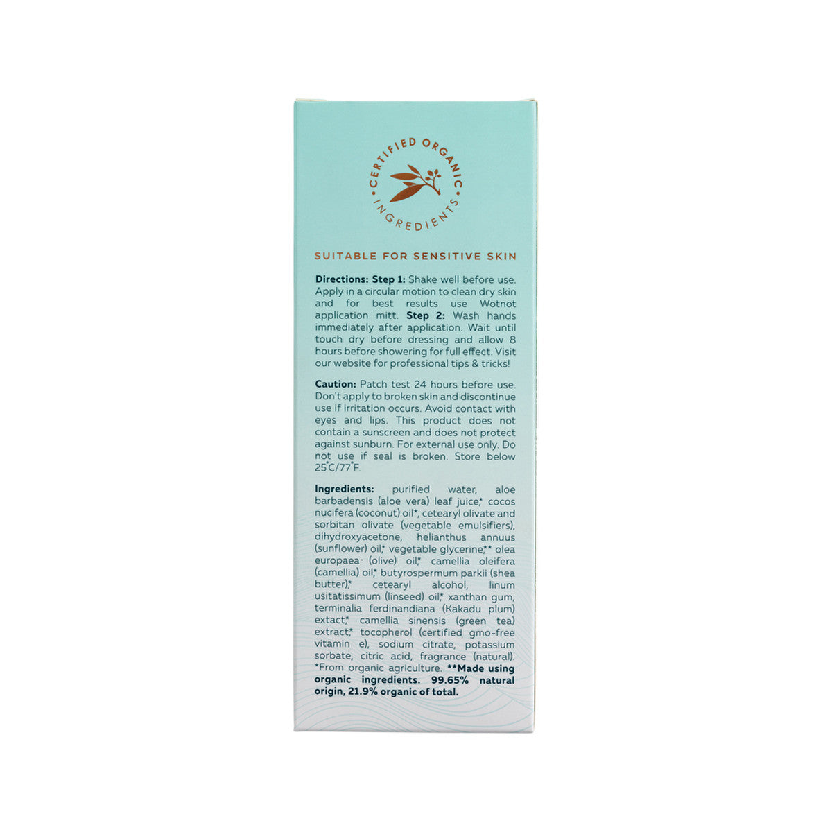 Wotnot Naturals Glow Certified Organic Gradual Tan Everyday Lotion 130ml