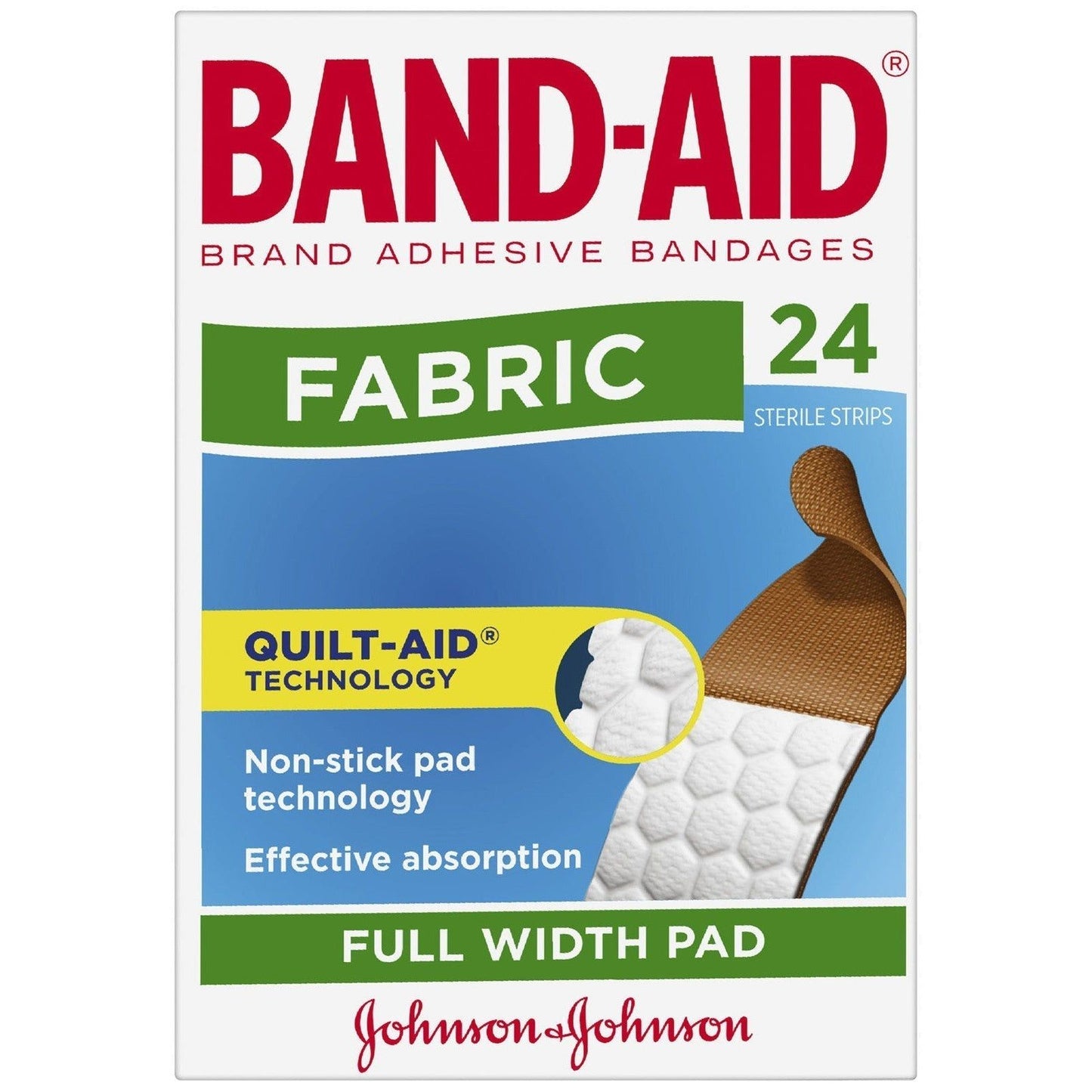 Band-Aid Fabric Full Width Pad 24 Pack
