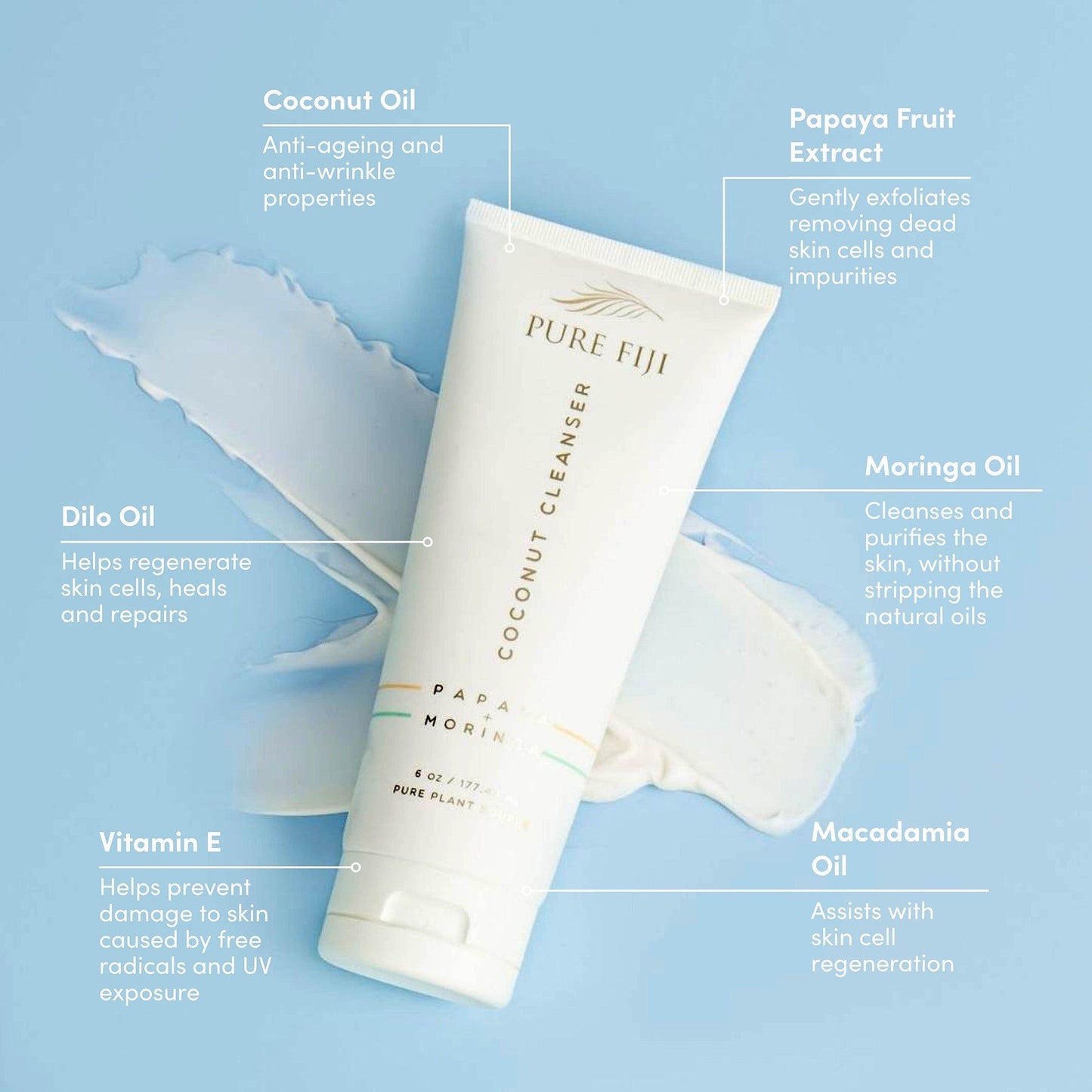 Coconut Cleanser with Papaya & Moringa (6oz/175ml)