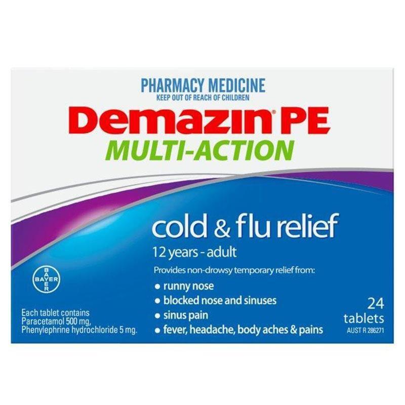 Demazin PE Multi-Action Cold & Flu Relief 24 Tablets
