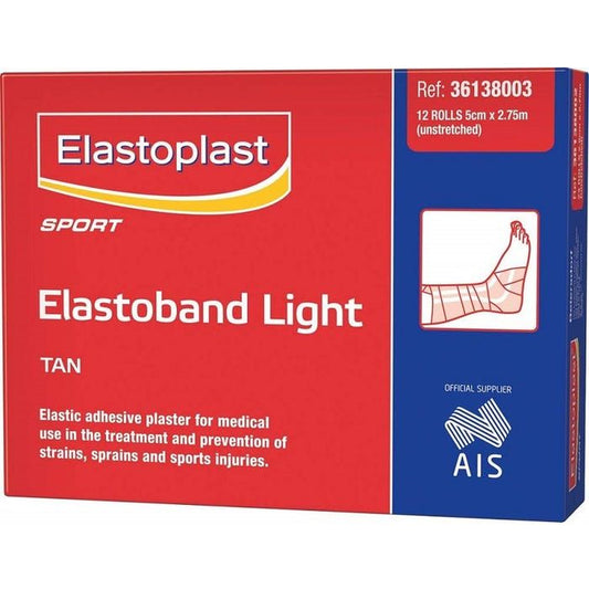Elastoplast Sport Elastoband Light Roll Tan 5cm X 2.75m 12PK