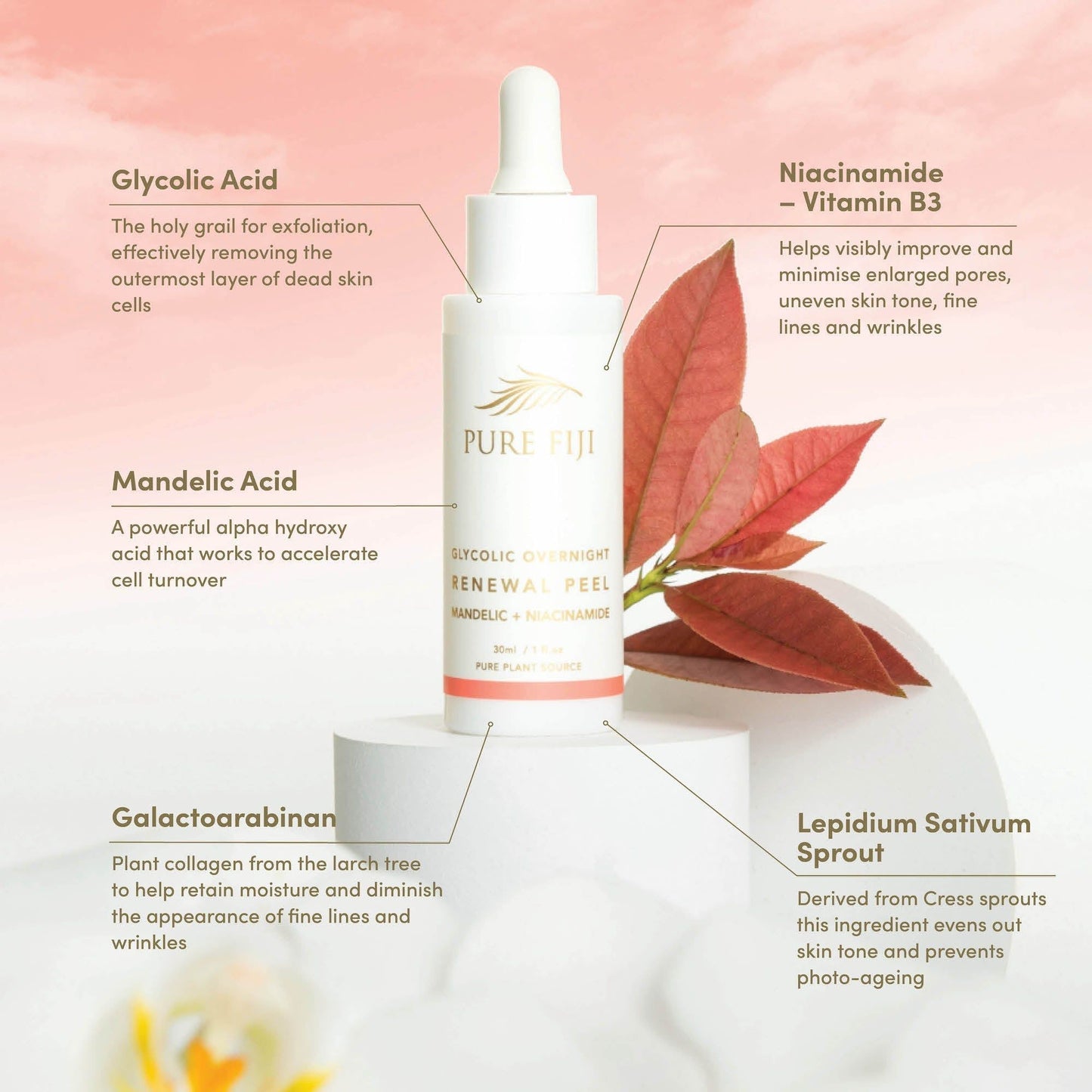 Glycolic Overnight Renewal Peel with Mandelic + Niacinamide (1oz/30ml)