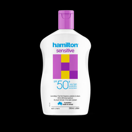 Hamilton Sun Sensitive Lotion SPF50+ 265mL - Advanced UVA/UVB Sun Protection for Sensitive Skin
