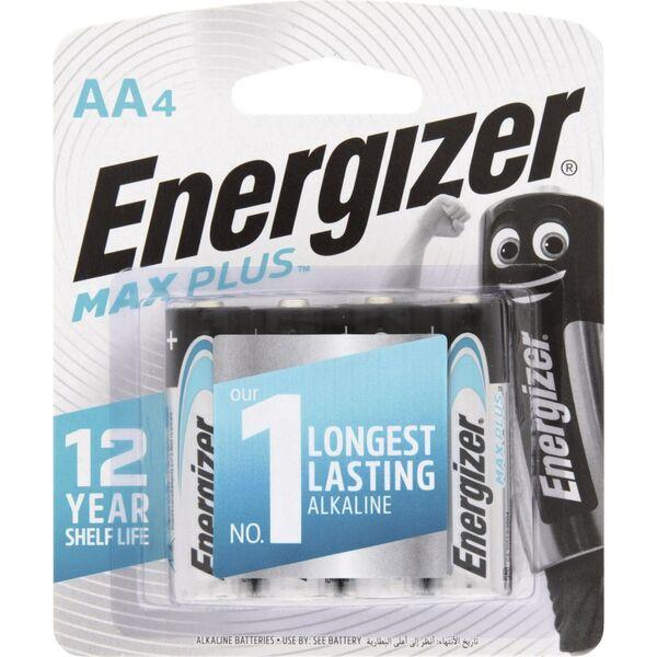 Energizer MAX Plus AA Alkaline Batteries Pack of 4