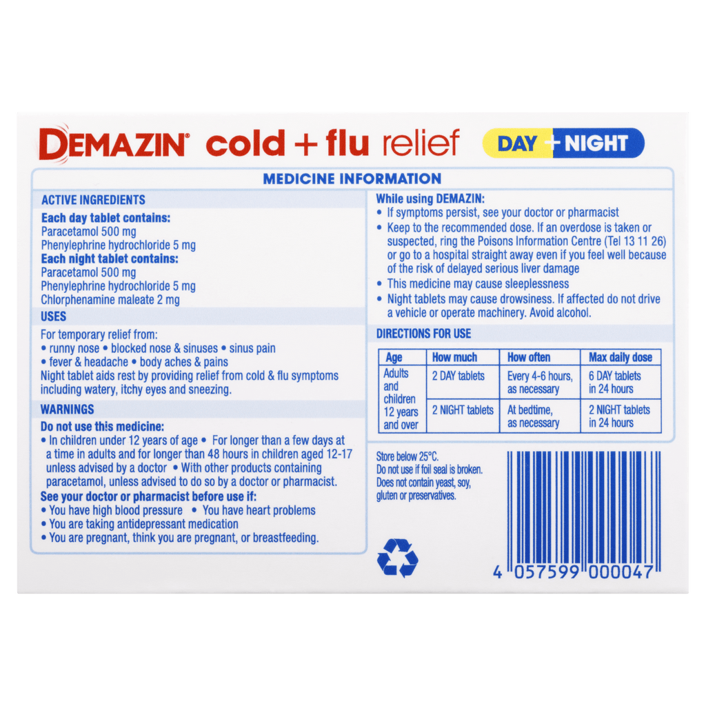 Demazin Cold & Flu Relief 48 Tablets
